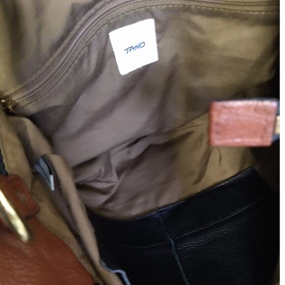 Tano Leather Hobo Bag Black Brown Slouchy Purse Boho Style - Picture 8 of 12